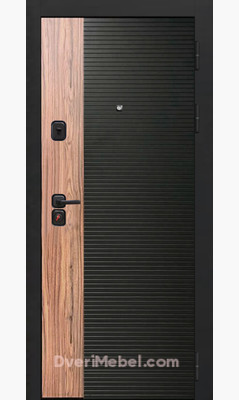 Входная дверь OIKO ACOUSTIC Art Black/Wood - фото